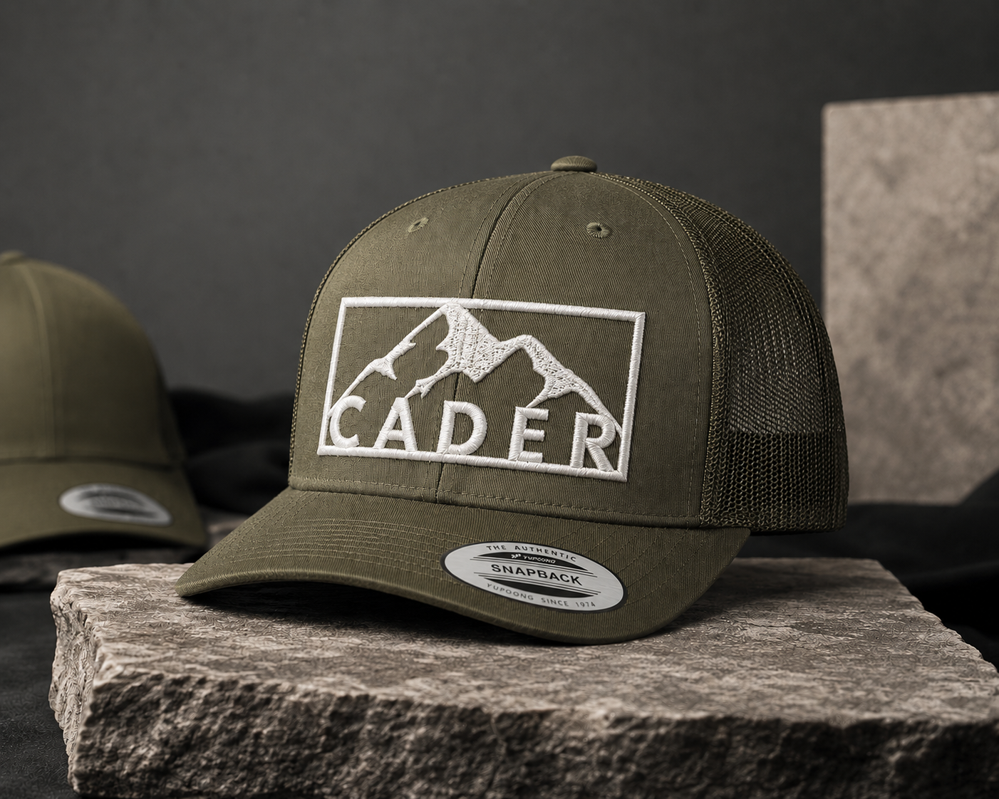 CADER Flexfit Retro Trucker Cap white logo MULTIPLE COLOURS