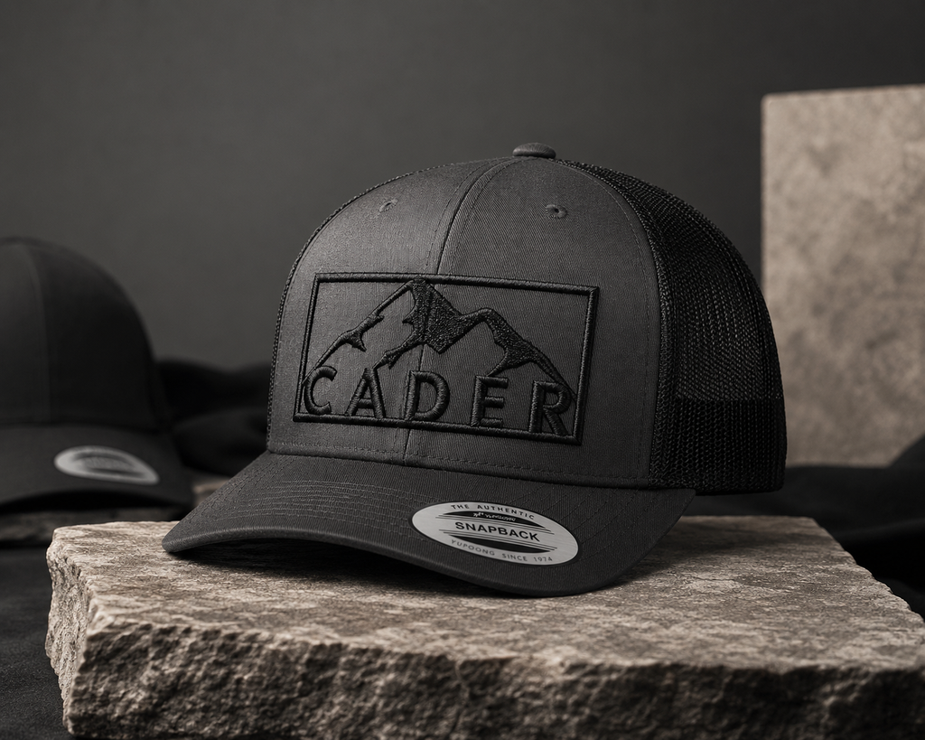 CADER Flexfit Retro Trucker Cap Black Logo MULTIPLE COLOURS